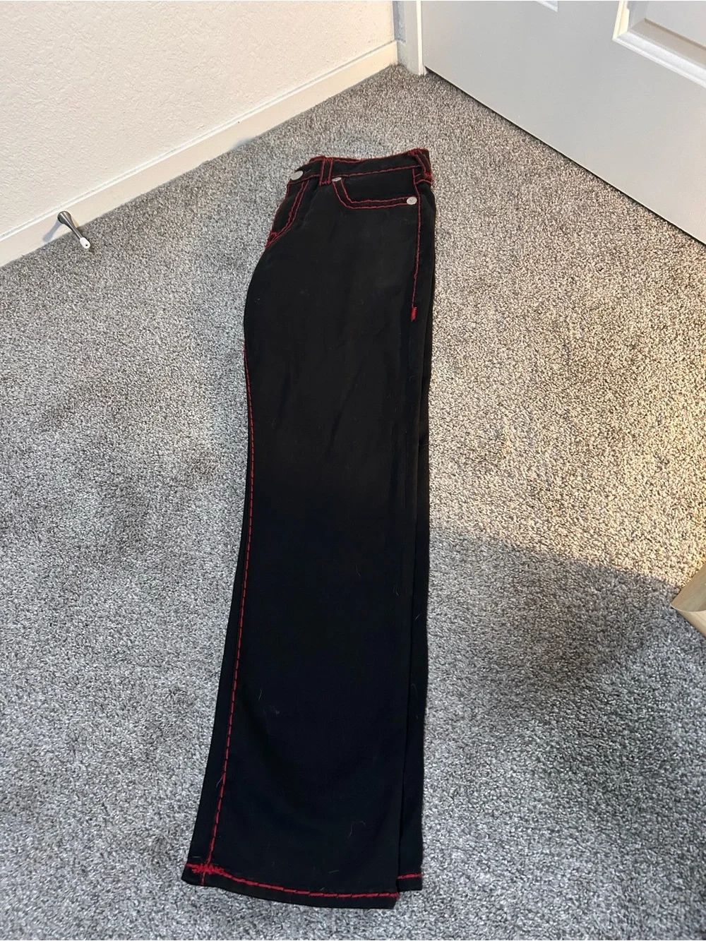 Black Jeans with Red Stitching